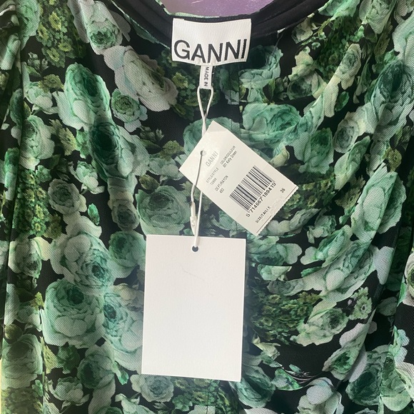Ganni Ruched Floral Dress - Picture 4 of 5